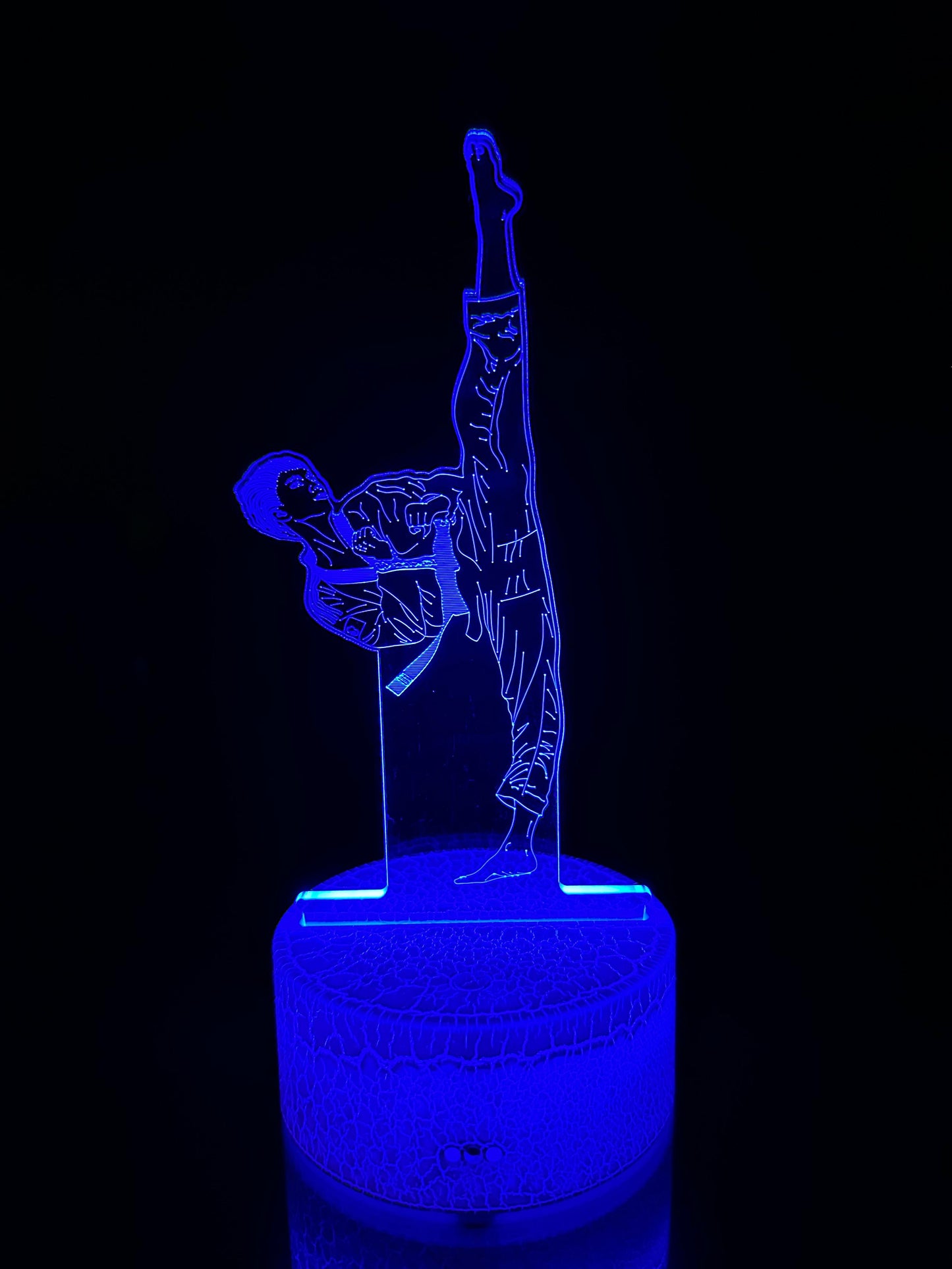 Martial Arts 3D Acrylic Crystal Lamp Base Night Light - Male
