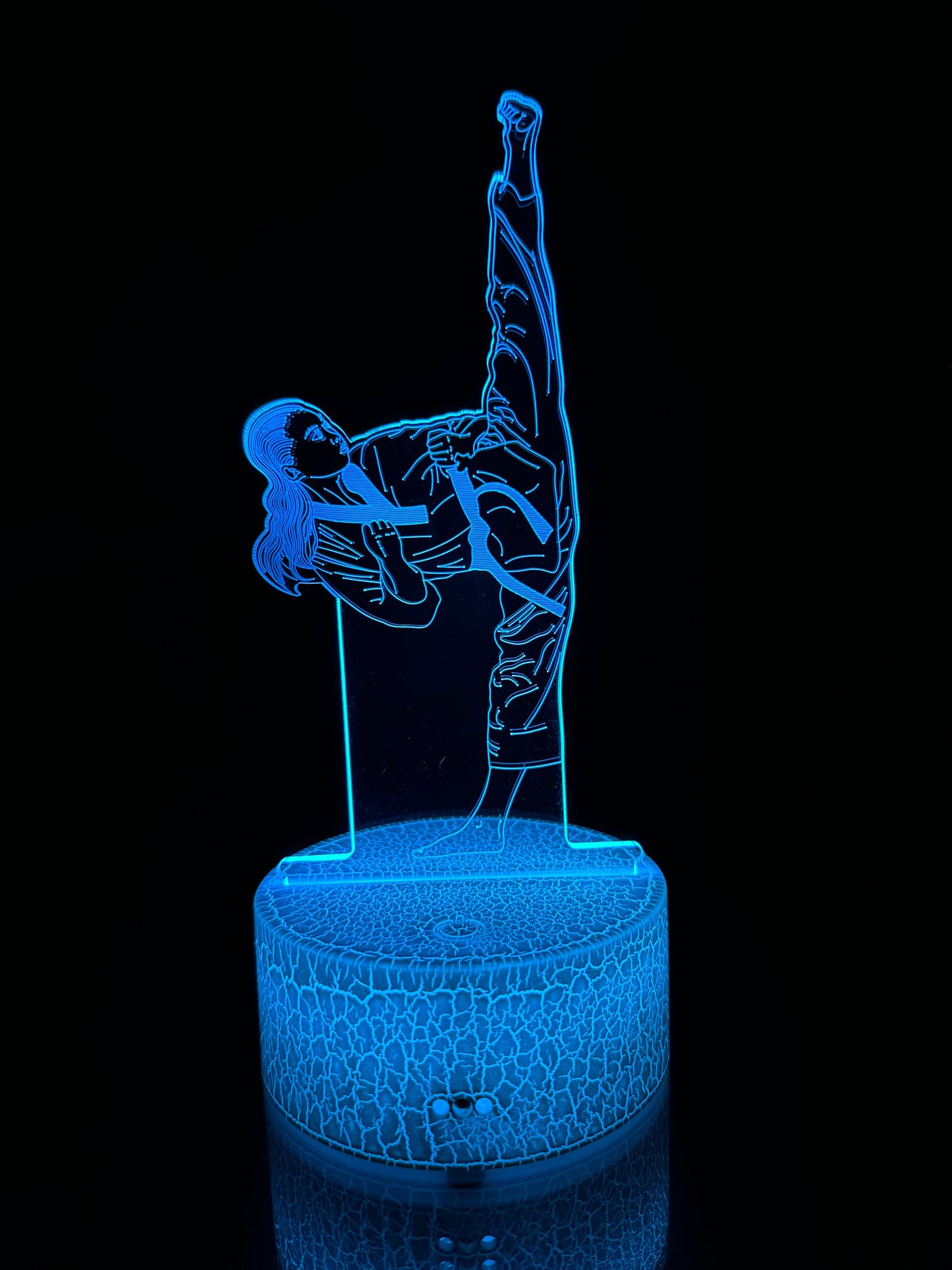 Martial Arts 3D Acrylic Crystal Lamp Base Night Light - Female