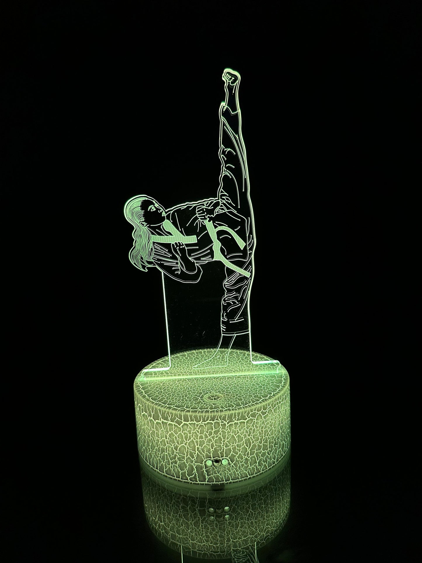 Martial Arts 3D Acrylic Crystal Lamp Base Night Light - Female