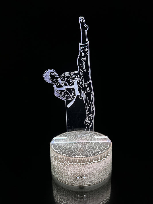 Martial Arts 3D Acrylic Crystal Lamp Base Night Light - Male